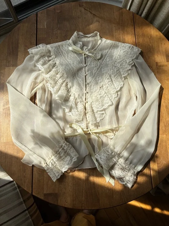 Vintage Victorian-Inspired Blouse - Picture 1 of 11